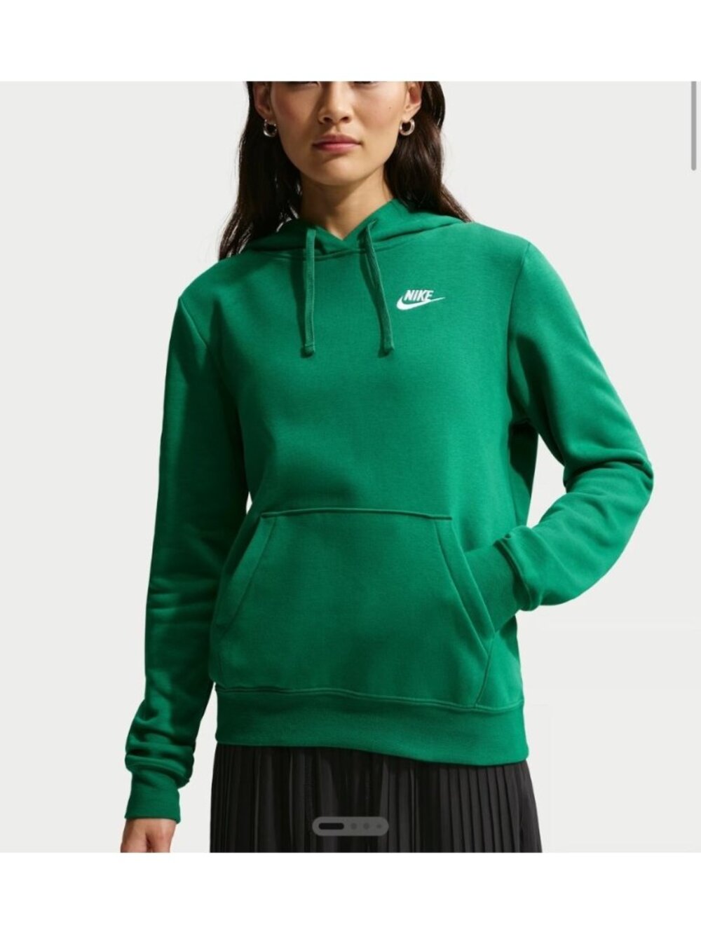 Nike Hooded Sweatshirt Size Small Womens Green Club Fleece Hoodie DQ5775-324